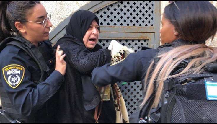 قوات الاحتلال الإسرائيلي تعتدي  على المرابطة عايدة الصيداوي