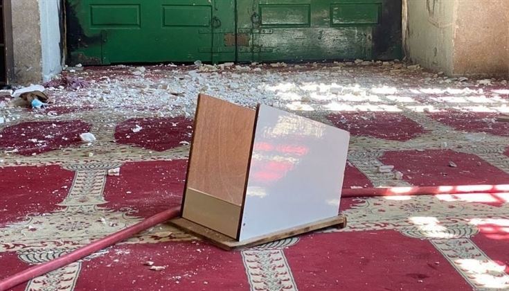 آثار التخريب الذي لحق بالمصلى القبلي في المسجد الأقصى