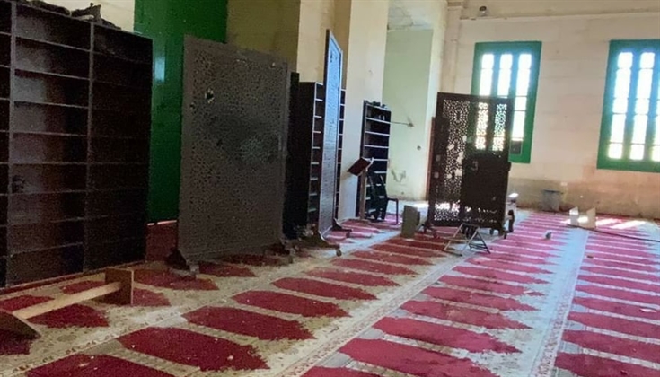 آثار التخريب الذي لحق بالمصلى القبلي في المسجد الأقصى