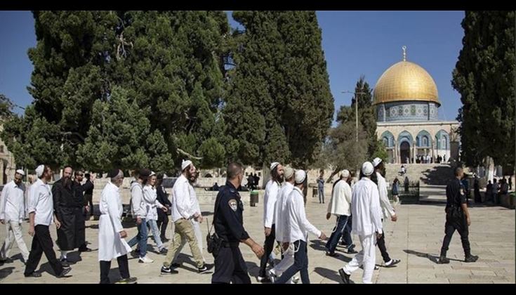 مستوطنون يؤدون طقوسًا تلمودية في المسجد الأقصى